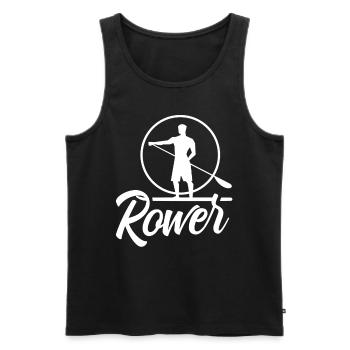 Rowing Rowing Rowing Boat Rowing Rowing - Men's Premium Organic Tank Top - black - Front - AI Model Male 178 light (178cm)