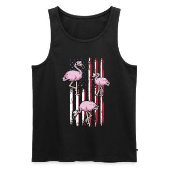 Patriotic Flamingo US Flag 4th Of July Flamingo - Männer Premium Bio Tank Top - Schwarz - Vorne - AI Model Male 178 light (178cm)