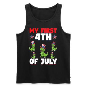 Patriotic Dino Patriotic Dinosaur My First 4th Of - Männer Premium Bio Tank Top - Schwarz - Vorne - AI Model Male 178 light (178cm)