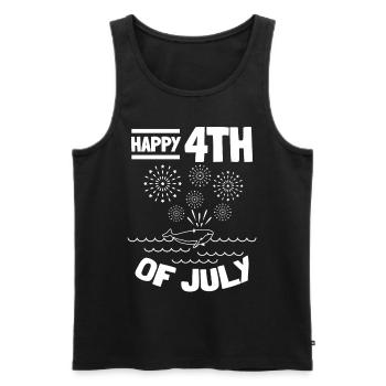 Happy 4th Of July Whale American 4th Of July - Männer Premium Bio Tank Top - Schwarz - Vorne - AI Model Male 178 light (178cm)