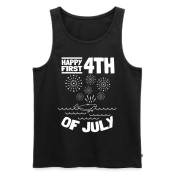 Pregnancy Baby Shower Patriotic Day Happy First - Men's Premium Organic Tank Top - black - Front - Michal (187cm)