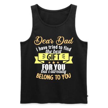 Cher papa, j’ai essayé de trouver le meilleur cadeau - Débardeur bio Premium Homme - noir - Devant - AI Model Male 178 light (178cm)