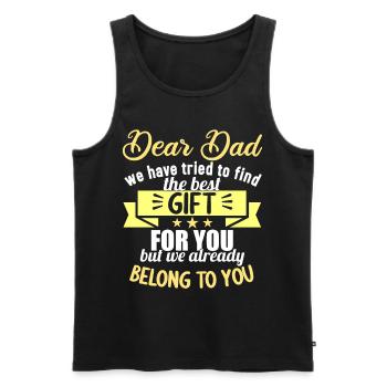 Cher papa, nous avons essayé de trouver le meilleur cadeau - Débardeur bio Premium Homme - noir - Devant - AI Model Male 178 light (178cm)
