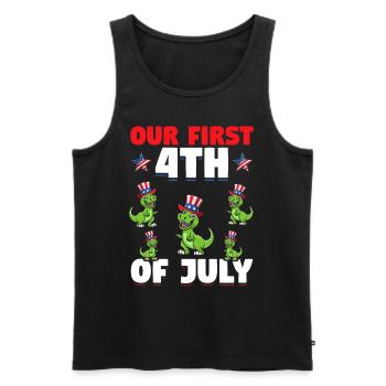 Patriotic Dino Patriotic Dinosaur Our First 4th Of - Männer Premium Bio Tank Top - Schwarz - Vorne - AI Model Male 178 light (178cm)