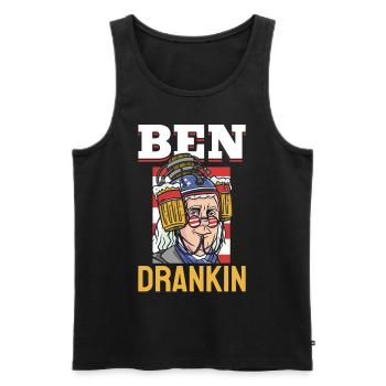 Ben Drankin Drôle Benjamin Quote Bière 4 juillet - Débardeur bio Premium Homme - noir - Devant - Michal (187cm)