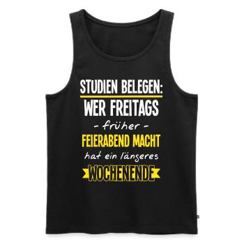 Arbeit Feierabend Lustiger Bürospruch Kollegen - Männer Premium Bio Tank Top - Schwarz - Vorne - AI Model Male 178 light (178cm)