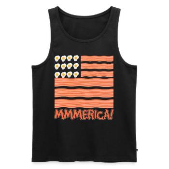Bacon And Eggs American Flag - Men's Premium Organic Tank Top - black - Front - Michal (187cm)