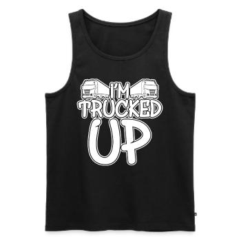 Trucked Up Trucker Truck Driving - Men's Premium Organic Tank Top - black - Front - Michal (187cm)
