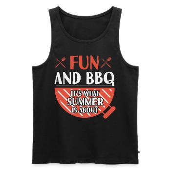 Fun And BBQ Summer Grilling Barbecue - Men's Premium Organic Tank Top - black - Front - Michal (187cm)