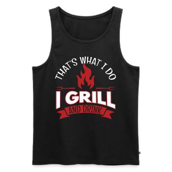I Grill And Drink Grilling BBQ - Men's Premium Organic Tank Top - black - Front - Michal (187cm)