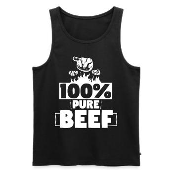 100% Pure Beef Meat Lover - Men's Premium Organic Tank Top - black - Front - Michal (187cm)