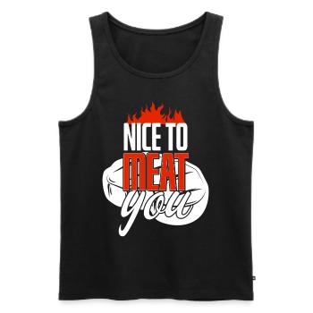 Nice To Meat You Beef Lover - Men's Premium Organic Tank Top - black - Front - Michal (187cm)