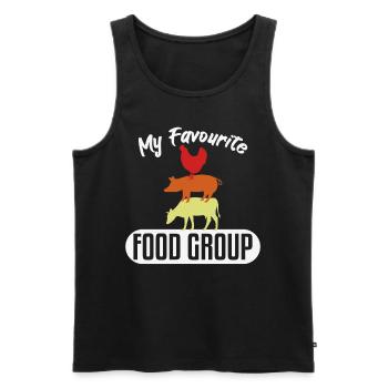 Favourite Food Group Meat Beef - Men's Premium Organic Tank Top - black - Front - Michal (187cm)