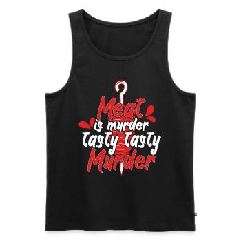 Meat Is Tasty Murder Beef Meat Lover - Men's Premium Organic Tank Top - black - Front - Michal (187cm)