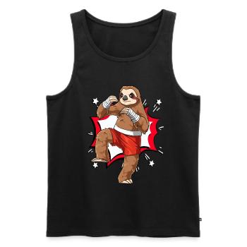 Lustiges Faultier Karate Kampfsport Unicorn MMA - Männer Premium Bio Tank Top - Schwarz - Vorne - AI Model Male 178 light (178cm)