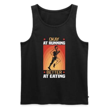 Running Marathon Runner Running - Men's Premium Organic Tank Top - black - Front - AI Model Male 178 light (178cm)