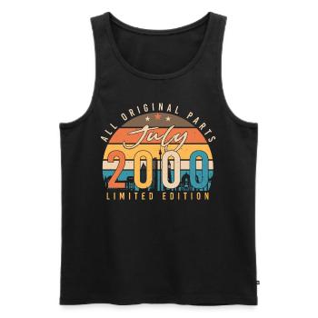 2000 Juli Retro - Männer Premium Bio Tank Top - Schwarz - Vorne - AI Model Male 178 light (178cm)