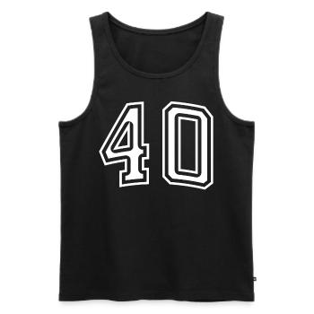 Numéro 40 Blanc - Débardeur bio Premium Homme - noir - Devant - Michal (187cm)