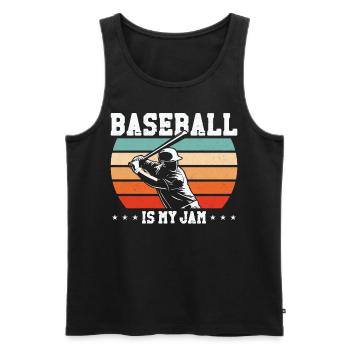 Baseball Fan Retro Vintage Batter - Männer Premium Bio Tank Top - Schwarz - Vorne - Michal (187cm)