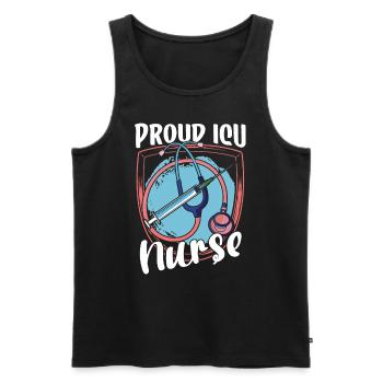 Proud Intensive Care Nurse Intensive Care - Men's Premium Organic Tank Top - black - Front - AI Model Male 178 light (178cm)