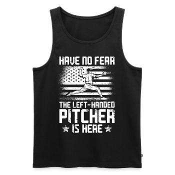 Baseball Fan Pitcher Vintage - Men's Premium Organic Tank Top - black - Front - AI Model Male 178 light (178cm)