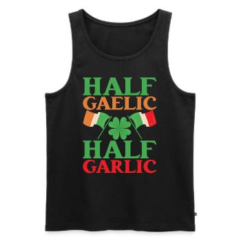 Half Gaelic Half Garlic Ireland Irish Irish - Men's Premium Organic Tank Top - black - Front - Michal (187cm)