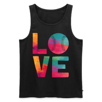 Baseball Fan Watercolor Love - Men's Premium Organic Tank Top - black - Front - AI Model Male 178 light (178cm)