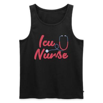 Intensive Care Nurse Intensive Care Intensive Care - Men's Premium Organic Tank Top - black - Front - AI Model Male 178 light (178cm)