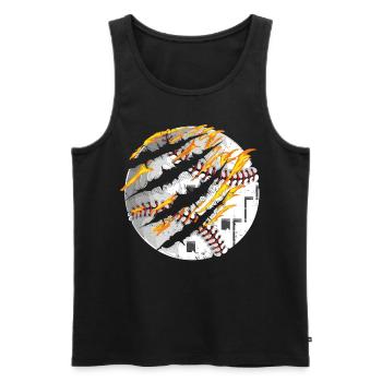 Baseball Fan Fire Vintage - Men's Premium Organic Tank Top - black - Front - AI Model Male 178 light (178cm)