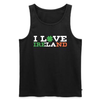 J’adore l’Irlande Irish St. Patrick’s Day - Débardeur bio Premium Homme - noir - Devant - Michal (187cm)