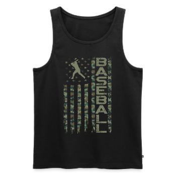 Baseball Fan Usa American Flag - Männer Premium Bio Tank Top - Schwarz - Vorne - Michal (187cm)