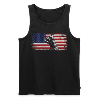 Baseball Fan Usa American Flag - Männer Premium Bio Tank Top - Schwarz - Vorne - Michal (187cm)