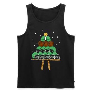 Baseball Fan Christmas Tree - Men's Premium Organic Tank Top - black - Front - AI Model Male 178 light (178cm)