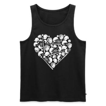Baseball Fan Heart Vintage - Men's Premium Organic Tank Top - black - Front - AI Model Male 178 light (178cm)