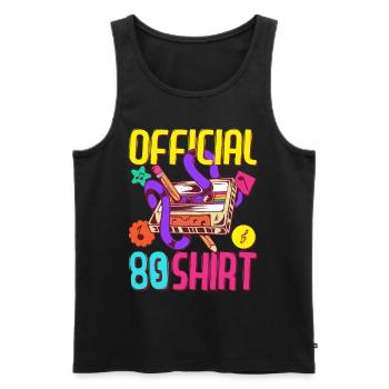 Fête de tenue des années 80 Devise des années 80Partie 1980 - Débardeur bio Premium Homme - noir - Devant - Michal (187cm)