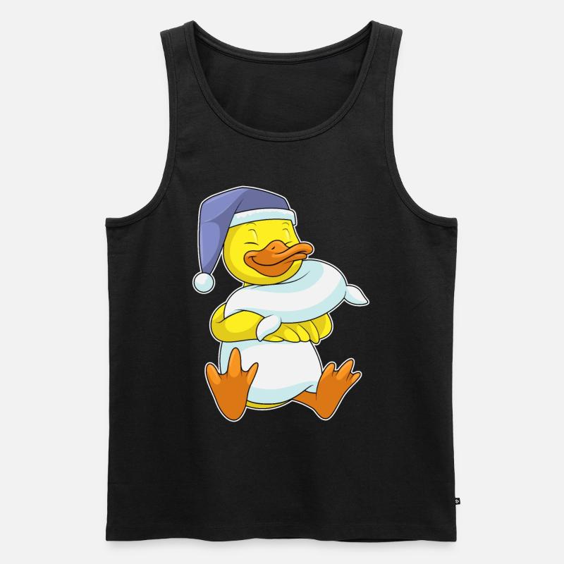 Canard dormant avec bonnet de couchage - Débardeur bio Premium Homme - noir