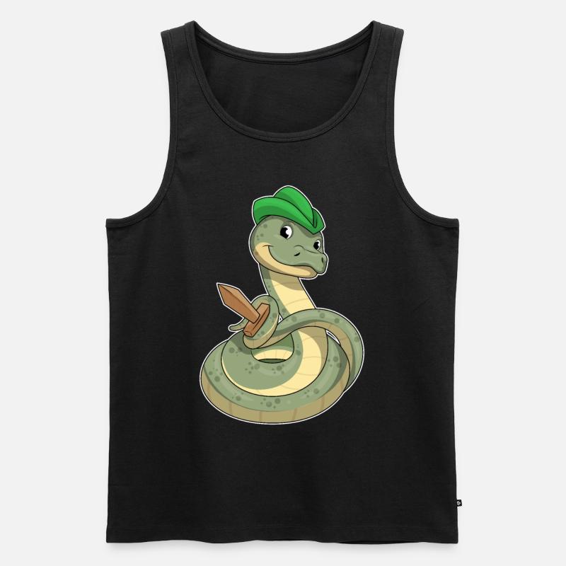 Schlange mit Schwert - Männer Premium Bio Tank Top - Schwarz