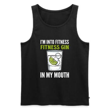 I`m Into Fitness. Fitness Gin In My Mouth Gin - Men's Premium Organic Tank Top - black - Front - AI Model Male 178 light (178cm)