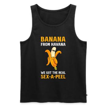 Banana From Havana We Got The Real Sex-A-Peel - Men's Premium Organic Tank Top - black - Front - AI Model Male 178 light (178cm)