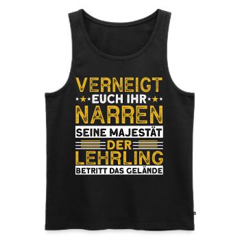 Verneigt Euch Ihr Narren Seine Majestät Lehrling - Männer Premium Bio Tank Top - Schwarz - Vorne - Michal (187cm)
