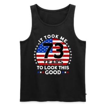 It Took Me 73 Years To Look This Good - Men's Premium Organic Tank Top - black - Front - AI Model Male 178 light (178cm)