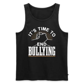 Es Ist An Der Zeit Mobbing Zu Beenden Mobber - Männer Premium Bio Tank Top - Schwarz - Vorne - AI Model Male 178 light (178cm)