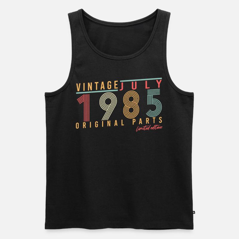Retro 1985 Juli - Männer Premium Bio Tank Top - Schwarz