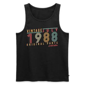 Vintage 1988 July - Men's Premium Organic Tank Top - black - Front - AI Model Male 178 light (178cm)