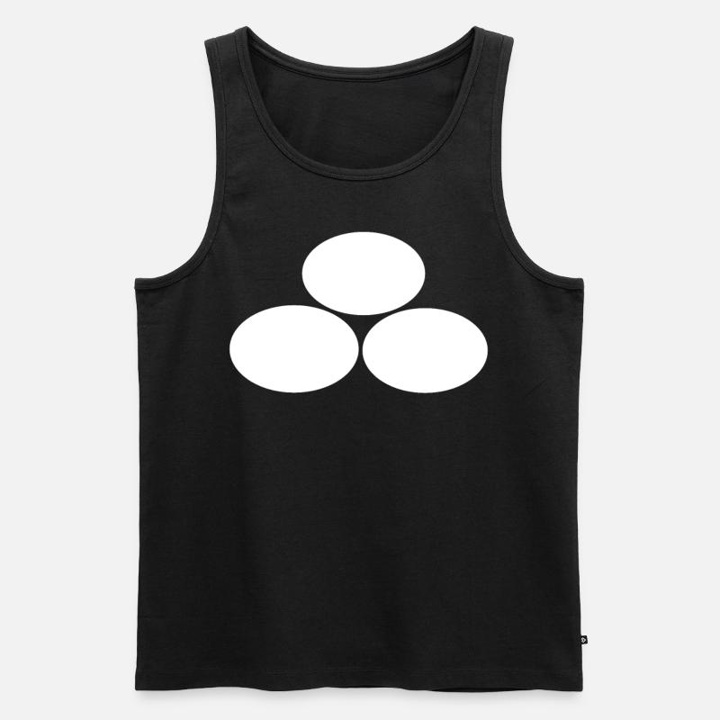 Drei Weisse Ovale - Männer Premium Bio Tank Top - Schwarz