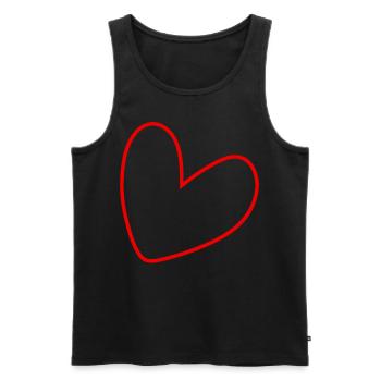 Simple Red Heart - Men's Premium Organic Tank Top - black - Front - AI Model Male 178 light (178cm)