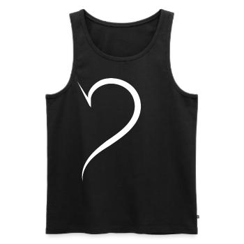 Cool Half Heart Blanc - Débardeur bio Premium Homme - noir - Devant - AI Model Male 178 light (178cm)