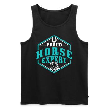 Proud Horse Expert Horse Riding Rider - Men's Premium Organic Tank Top - black - Front - AI Model Male 178 light (178cm)