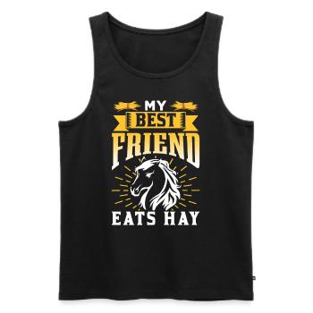 Mein Bester Freund Frisst Heu Reiten Pferd - Männer Premium Bio Tank Top - Schwarz - Vorne - AI Model Male 178 light (178cm)