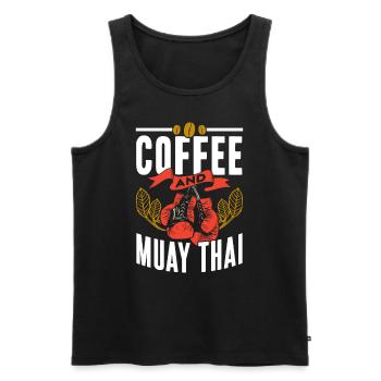 Kaffee Und Muay Thai Kampfsport Kampf Kämpfer - Männer Premium Bio Tank Top - Schwarz - Vorne - Michal (187cm)